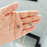 DODOAI Butterfly Name Necklace Engraved Choker Personalized Letter Jewelry