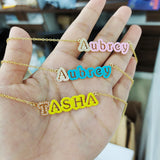 DODOAI Enamel Name Necklace Personalized 925 Sterling Silver Necklaces