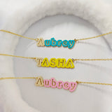 DODOAI Enamel Name Necklace Personalized 925 Sterling Silver Necklaces