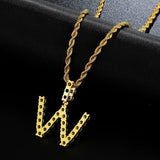 DODOAI Mini A-Z Zircon Letter Pendant Necklace for Men Women Choker Jewelry