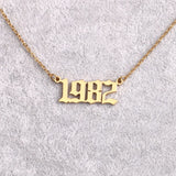 DODOAI Old English Year Numbers Choker Necklace - 1992/1993/1994 Birthday Gift