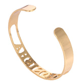 DODOAI Hollow Letter Bangle Cuff Bracelet for Women