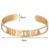 DODOAI Hollow Letter Bangle Cuff Bracelet for Women