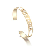 DODOAI Hollow Letter Bangle Cuff Bracelet for Women