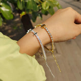 DODOAI Tennis Chain Personalized Name Bracelet Women Jewelry