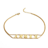 DODOAI Old English Choker Nameplate Necklace Personalized Jewelry