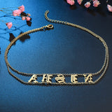 DODOAI Old English Choker Nameplate Necklace Personalized Jewelry
