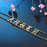 DODOAI Old English Choker Nameplate Necklace Personalized Jewelry
