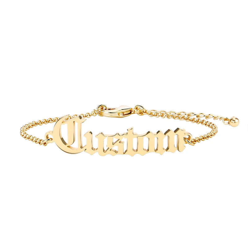 DODOAI Name Bracelet Charms Personalized Women Kid Jewelry Handwriting Signature