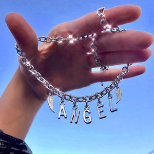 DODOAI Stainless Steel Name Necklace with Personalized Letters - Girl Gift