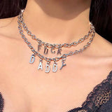 DODOAI Stainless Steel Name Necklace with Personalized Letters - Girl Gift