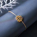 DODOAI Name Bracelet Boho Monogram Stainless Steel Jewelry
