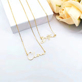 DODOAI Custom Name Necklace, Cursive Font Pendant