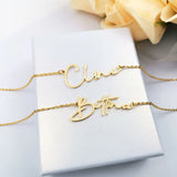 DODOAI Custom Name Necklace, Cursive Font Pendant