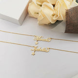 DODOAI Custom Name Necklace Moon Star Nameplate Stainless Steel