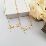 DODOAI Custom Name Necklace Moon Star Nameplate Stainless Steel