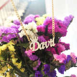 DODOAI Stainless Steel Name Necklace With Crown Women Name Necklaces...