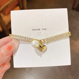 Korea Pearl Geometric Drop Earrings for Women
