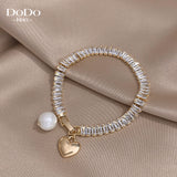 Korea Pearl Geometric Drop Earrings for Women