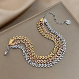 Three Layers Wheat Tassel Chain Bracelet for Women