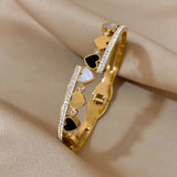316L Stainless Steel Zircon Woman Charm Bracelet Bangle Stylish Jewelry