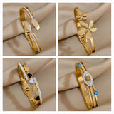 316L Stainless Steel Zircon Woman Charm Bracelet Bangle Stylish Jewelry