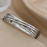 316L Stainless Steel Twist Bangles for Women Waterproof Jewelry
