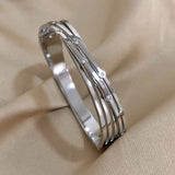 316L Stainless Steel Twist Bangles for Women Waterproof Jewelry