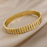 316L Stainless Steel 18K Bangles Bracelet for Men Women
