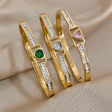 316L Stainless Steel 18K Bangles Bracelet for Men Women