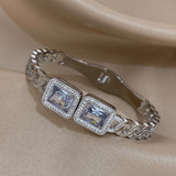 Zircon Stainless Steel Bracelet Silver Charm Bracelet
