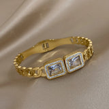 Zircon Stainless Steel Bracelet Silver Charm Bracelet