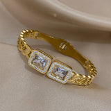 Zircon Stainless Steel Bracelet Silver Charm Bracelet
