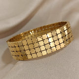 Square Wide Stainless Steel Bangles Bracelets for Women Men