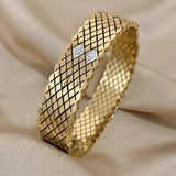 Chunky Rhombus Stainless Steel Bangles for Women