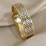 Chunky Rhombus Stainless Steel Bangles for Women