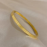 Golden Stainless Steel Bangle Bracelet Plated Cuff Vintage Classic Jewelry
