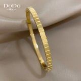 Golden Stainless Steel Bangle Bracelet Plated Cuff Vintage Classic Jewelry