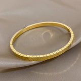 Golden Stainless Steel Bangle Bracelet Plated Cuff Vintage Classic Jewelry
