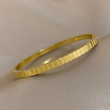 Golden Stainless Steel Bangle Bracelet Plated Cuff Vintage Classic Jewelry