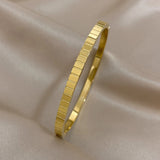 Golden Stainless Steel Bangle Bracelet Plated Cuff Vintage Classic Jewelry