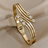 Zircon Stainless Steel Bangles Bracelets for Women
