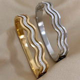 Rhinestone Wave Bracelet Bangle for Women