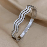 Rhinestone Wave Bracelet Bangle for Women