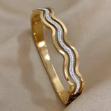 Rhinestone Wave Bracelet Bangle for Women