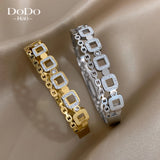 Geometric Crystal Bangles Bracelets Hollow Square Rhinestone