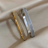 Charm Chain Silver Stainless Steel Bangles Bracelets for Women