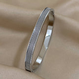 Charm Chain Silver Stainless Steel Bangles Bracelets for Women