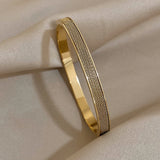 Charm Chain Silver Stainless Steel Bangles Bracelets for Women