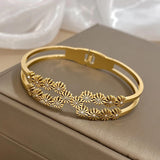 Rhinestone Daisy Stainless Steel Bangles Bracelet Women Gift